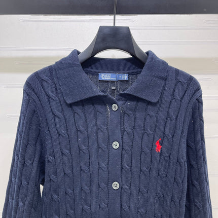 RALPH LAUREN 26S CABLE-KNIT POLO CARDIGAN 750