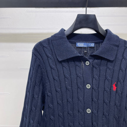RALPH LAUREN 26S CABLE-KNIT POLO CARDIGAN 750