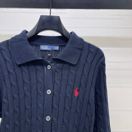 RALPH LAUREN 26S CABLE-KNIT POLO CARDIGAN 750