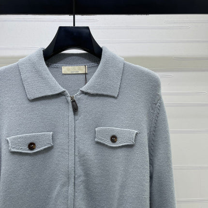 LORO PIANA 26S ZIP-UP KNIT JACKET 885