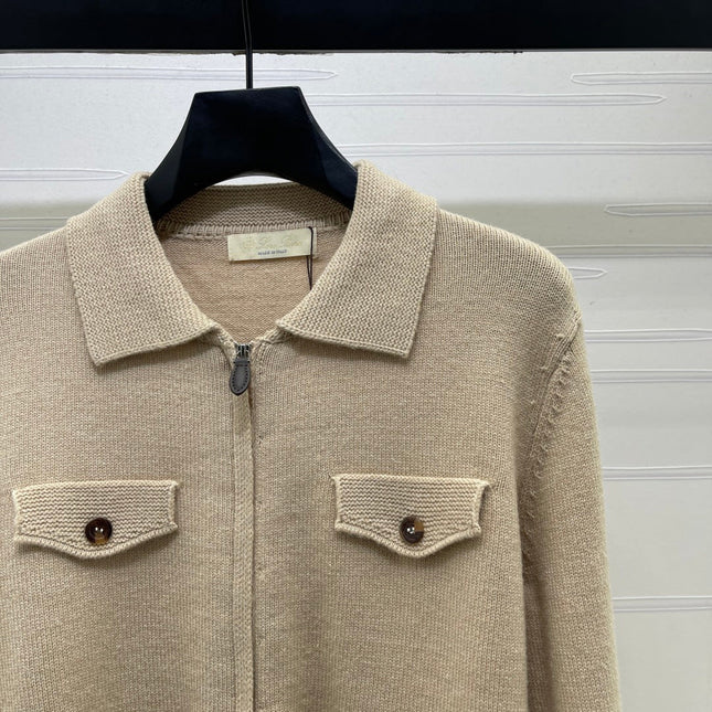 LORO PIANA 26S ZIP-UP KNIT JACKET 884