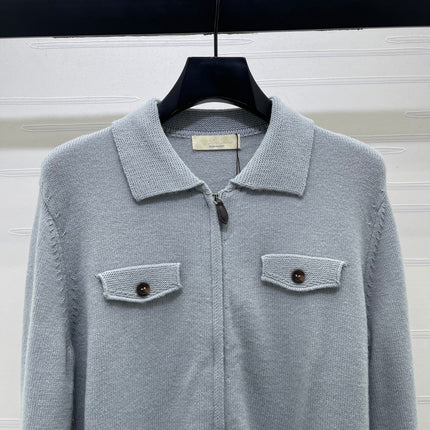 LORO PIANA 26S ZIP-UP KNIT JACKET 885