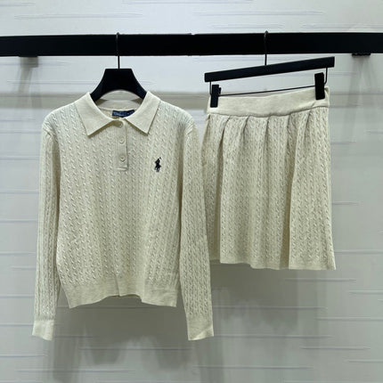 RALPH LAUREN 26S CABLE-KNIT POLO SKIRT SET 548