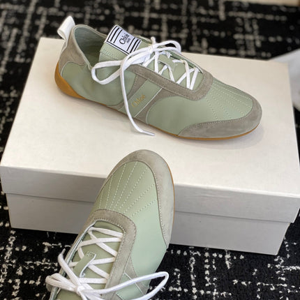 CHLOE 26S SNEAKERS IN MINT GREEN FABRIC AND LEATHER