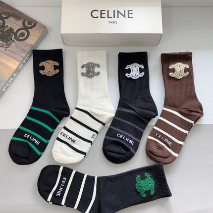 CELINE 26S CREW SOCKS 550711 (1 BOX)