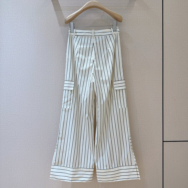 LV 25S VERTICAL STRIPED WIDE-LEG PANTS 0149