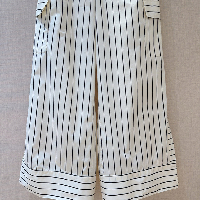LV 25S VERTICAL STRIPED WIDE-LEG PANTS 0149