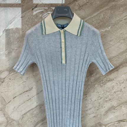 PRADA 26S SHORT-SLEEVED KNIT POLO SHIRT STYLE 873