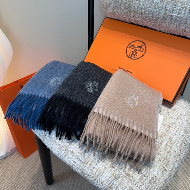 HERMES 25S SCARF 190 IN CASHMERE 854639