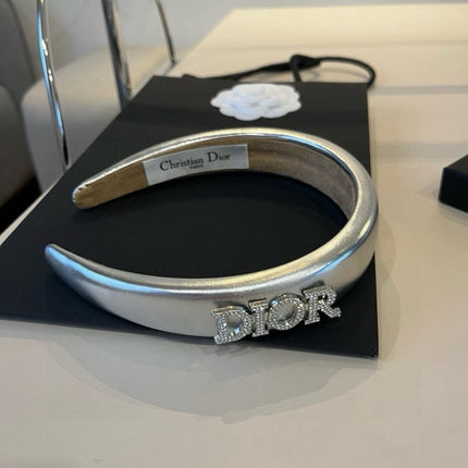 DIOR 26S HEADBAND IN SILVER LAMBSKIN 511970