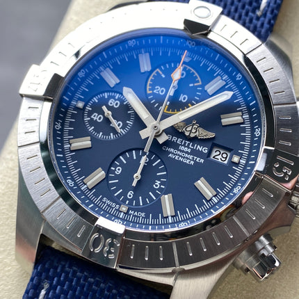 AVENGER CHRONOGRAPH STEEL CASE NAVY BLUE NYLON STRAP
