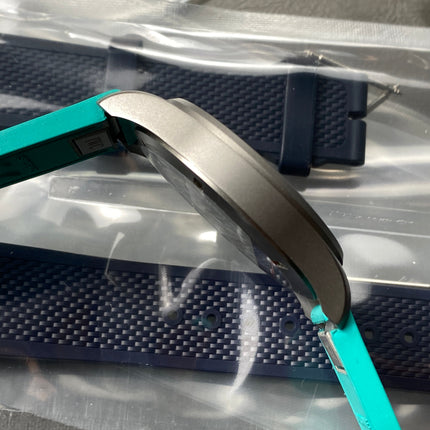 PILOT’S WATCH MARK XX MERCEDES  SILVER CASE ON TEAL GREEN RUBBER STRAP