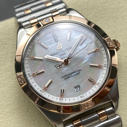 CHRONOMAT AUTOMATIC 36 RED GOLD BEZEL MOTHER OF PEARL DIAL