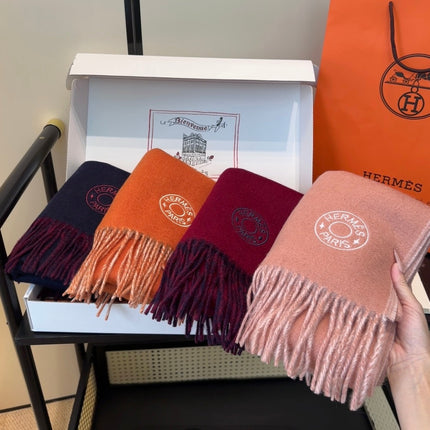 HERMES 25S SCARF 190 IN CASHMERE 854619