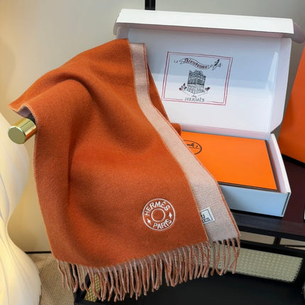 HERMES 25S SCARF 190 IN CASHMERE 854622