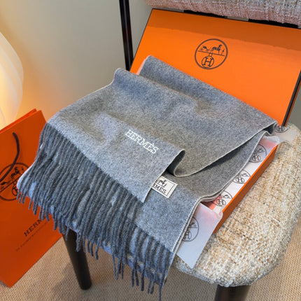 HERMES 25S SCARF 190 IN CASHMERE 987691
