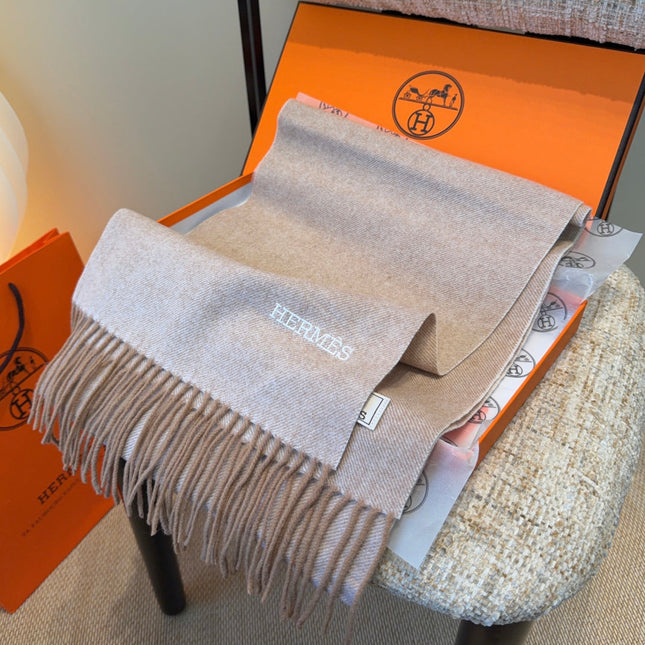 HERMES 25S SCARF 190 IN CASHMERE 987692