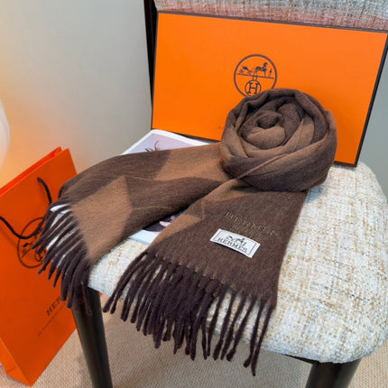 HERMES 25S SCARF 190 IN CASHMERE 987695