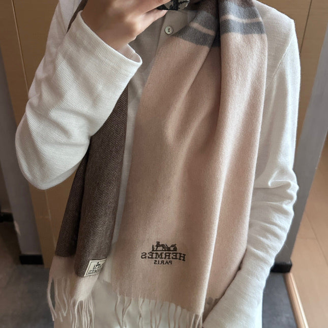 HERMES 25S SCARF 190 IN CASHMERE 991972