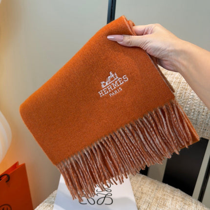 HERMES 26S LONG SCARF 190 IN WOOL 502168