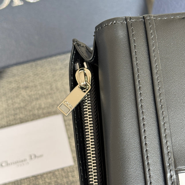 VERTICAL LONG WALLET 19 IN BLUE MONOGRAM OBLIQUE JACQUARD