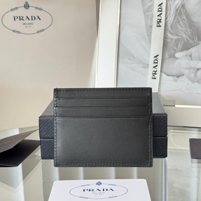 PRADA 26S CARD HOLDER 10 IN BLACK SAFFIANO