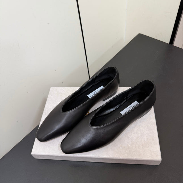 JIMMY CHOO 26S BALLET FLATS IN BLACK LAMBSKIN