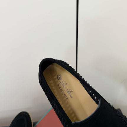 LP 26S BRAIDED LOAFERS IN BLACK SUEDE
