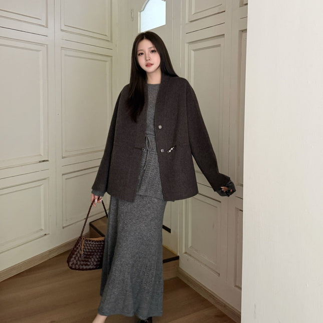 HERMES 25S REVERSIBLE LONG KNIT CARDIGAN 173