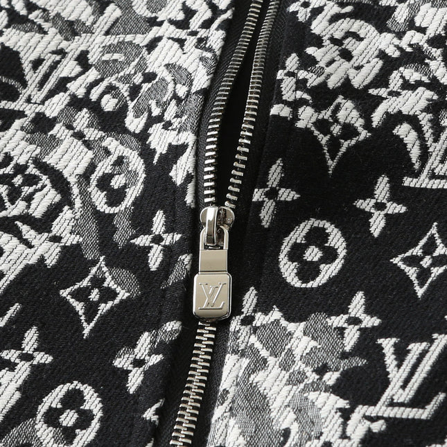 LV SHIRT JACKET IN BLACK MIX WHITE MONOGRAM JACQUARD FABRIC 238989