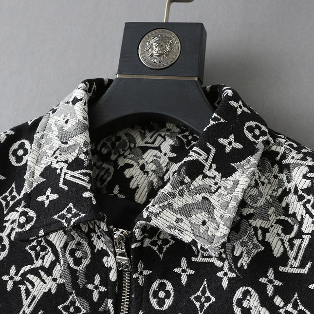 LV SHIRT JACKET IN BLACK MIX WHITE MONOGRAM JACQUARD FABRIC 238989