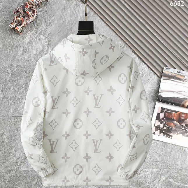 LV WHITE MONOGRAM HOODED JACKET 238986