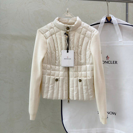 MONCLER 26S QUILTED KNIT-SLEEVE JACKET 758