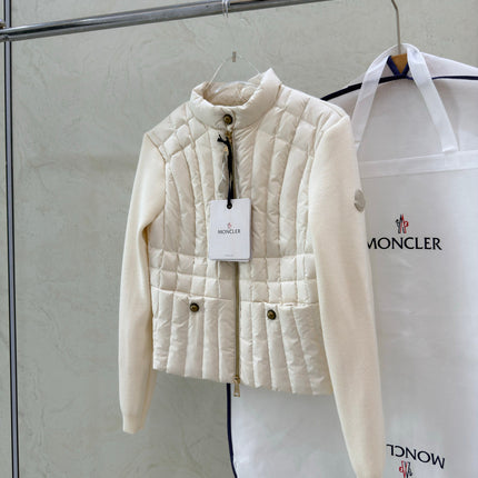 MONCLER 26S QUILTED KNIT-SLEEVE JACKET 758