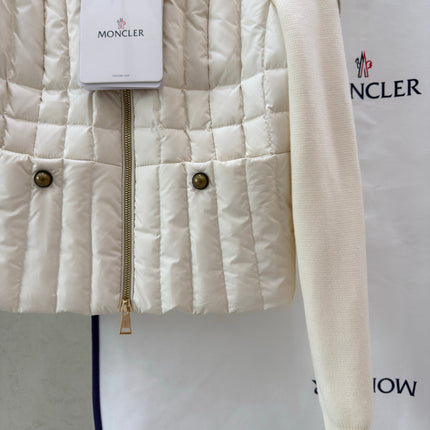 MONCLER 26S QUILTED KNIT-SLEEVE JACKET 758