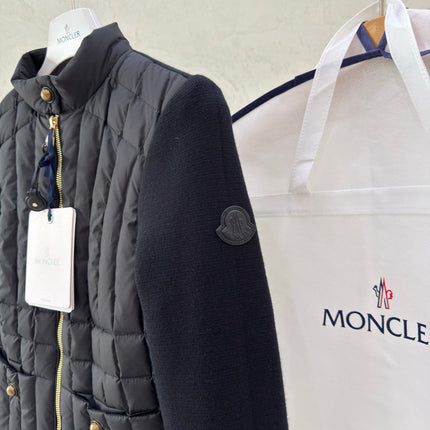 MONCLER 26S QUILTED KNIT-SLEEVE JACKET 757