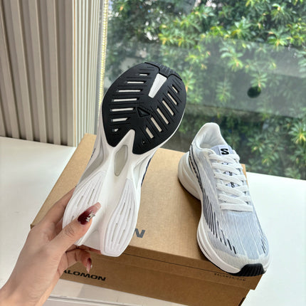 ALO 25S SALOMON SPECTUR SNEAKER IN BLACK AND WHITE MESH FABRIC