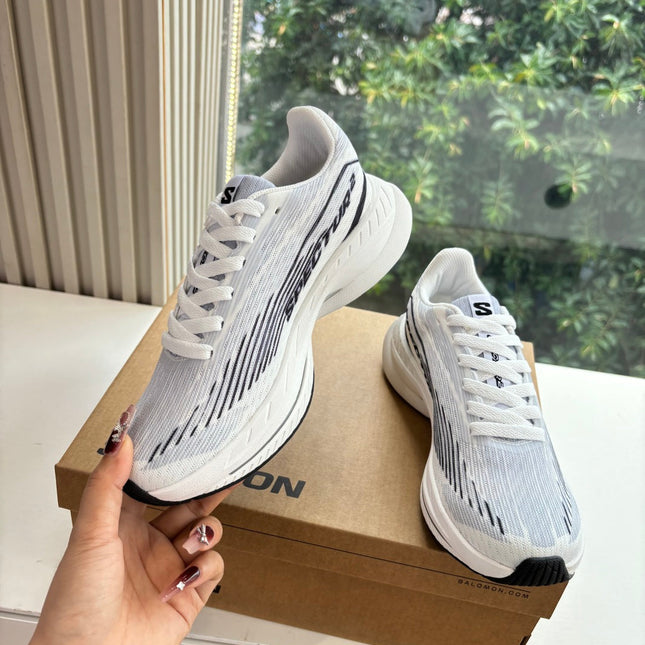 ALO 25S SALOMON SPECTUR SNEAKER IN BLACK AND WHITE MESH FABRIC