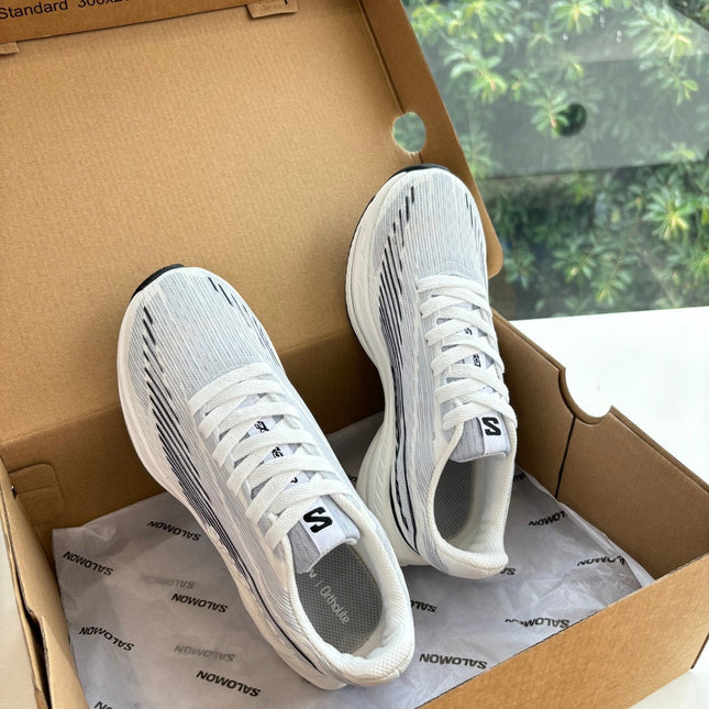 ALO 25S SALOMON SPECTUR SNEAKER IN BLACK AND WHITE MESH FABRIC