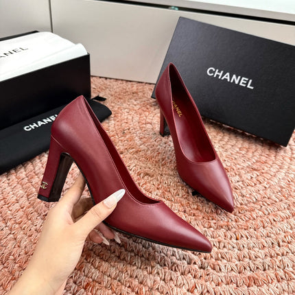 CHANEL 26S HIGH HEELS IN RED SMOOTH LAMBSKIN