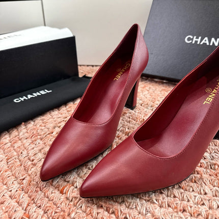 CHANEL 26S HIGH HEELS IN RED SMOOTH LAMBSKIN