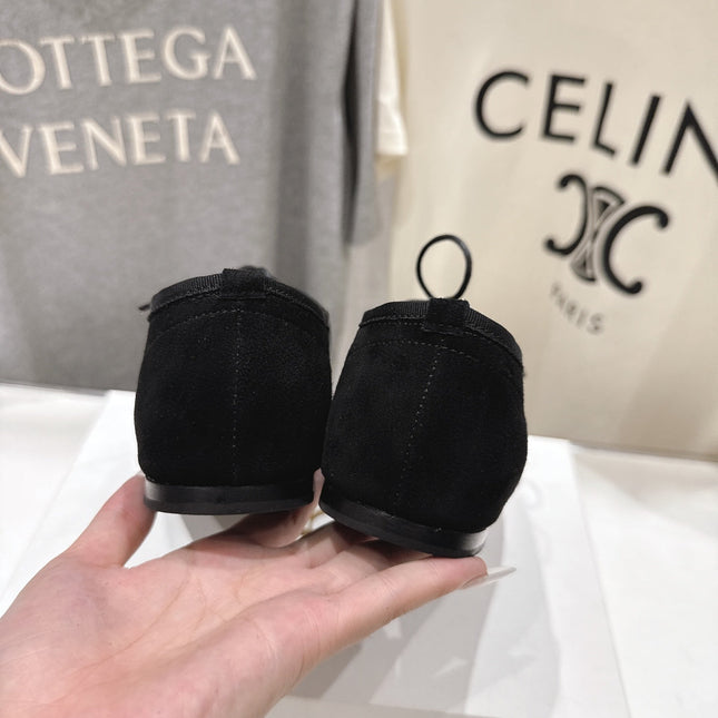 THE ROW 26S MINIMAL LACE-UP SHOES IN BLACK SUEDE