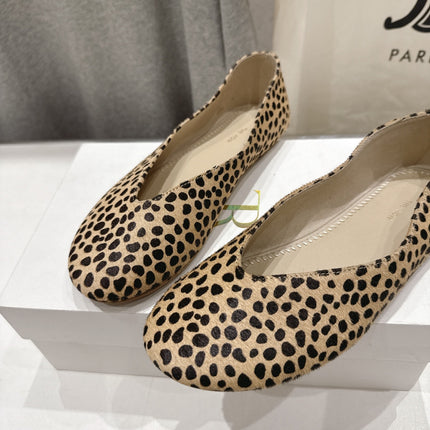 THE ROW 26S BALLET FLATS IN SPOTTED CALF HAIR