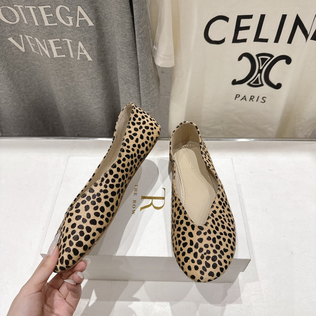 THE ROW 26S BALLET FLATS IN SPOTTED CALF HAIR