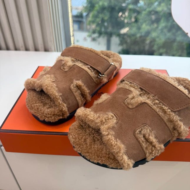 HM 26S SANDAL IN BROWN WOOL AND SUEDE