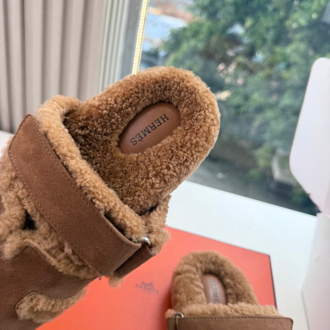 HM 26S SANDAL IN BROWN WOOL AND SUEDE