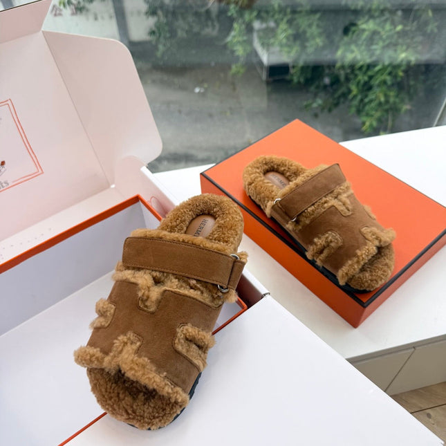 HM 26S SANDAL IN BROWN WOOL AND SUEDE