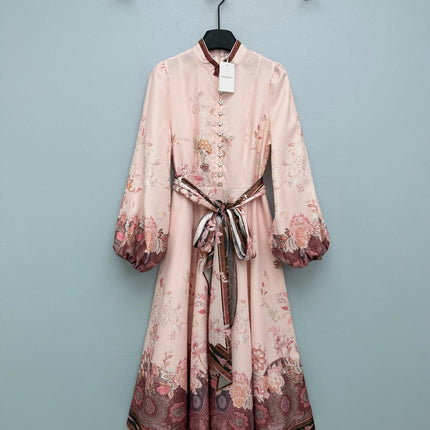 ZIMMERMANN 26S STAND COLLAR LONG-SLEEVE DRESS STYLE 137