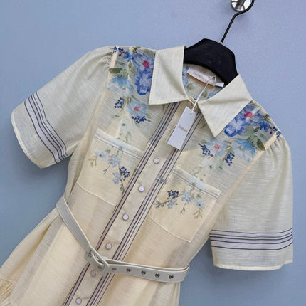 ZIMMERMANN 26S SHORT-SLEEVE SHIRT DRESS STYLE 108