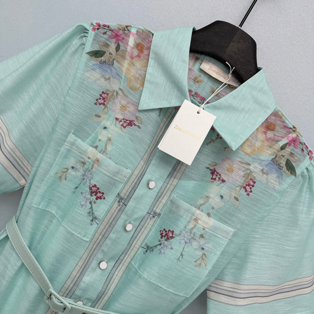ZIMMERMANN 26S SHORT-SLEEVE SHIRT DRESS STYLE 107